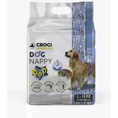 Croci Dog Nappy Pop - L - Male Dog Band - 50-60cm - Incontinence Protection Croci Dog Nappy Pop - L - Male Dog Band - 50-60cm - Incontinence Protection