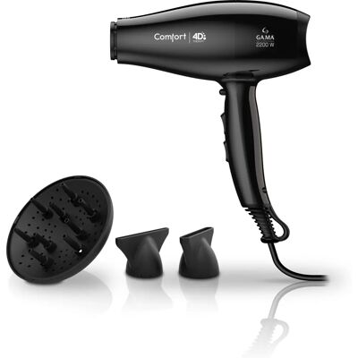GAMA Haartrockner Comfort 4D - 2200W, Schwarz, Ion-Technologie GAMA Haartrockner Comfort 4D - 2200W, Schwarz, Ion-Technologie