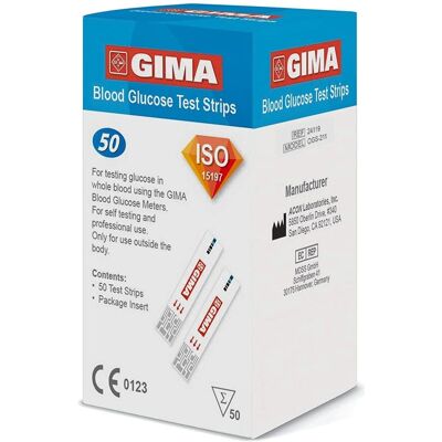 Gima 25 Pezzi Strisce di Glucosio - Strisce di Test Gima 25 Pezzi Strisce di Glucosio - Strisce di Test
