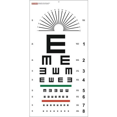 GIMA Szemészeti Tábla - 'E' Betű - 28x56cm - 6,1m Távolság GIMA Szemészeti Tábla - 'E' Betű - 28x56cm - 6,1m Távolság