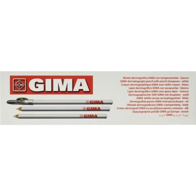 GIMA Crayon Dermatologique Blanc - Pack de 6 - Dispositif Médical GIMA Crayon Dermatologique Blanc - Pack de 6 - Dispositif Médical