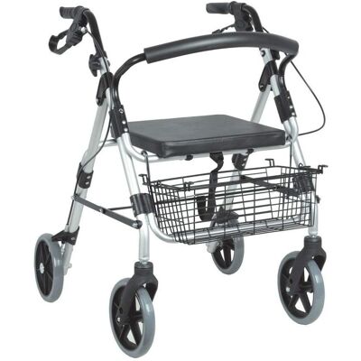 Gima Silver Andador Plegable con Asiento y Cesta - Ayuda de Movilidad Gima Silver Andador Plegable con Asiento y Cesta - Ayuda de Movilidad