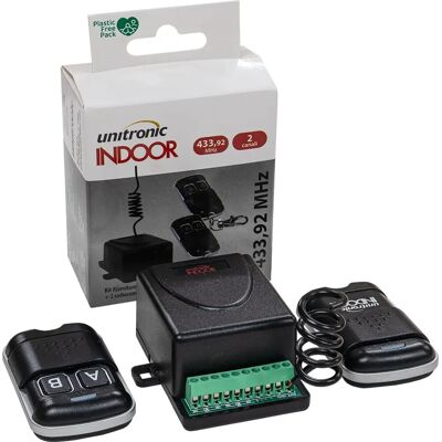 Conjunto de controle remoto sem fio de 2 canais - Uso interno Conjunto de controle remoto sem fio de 2 canais - Uso interno