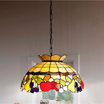 Perenz Lampadario Tiffany Multicolore - Stile Art Nouveau - 55cm Perenz Lampadario Tiffany Multicolore - Stile Art Nouveau - 55cm