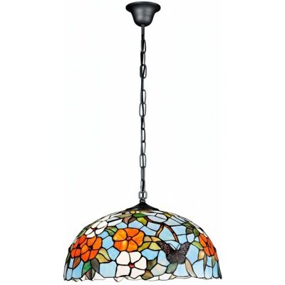 PERENZ Lampada Sospensione Tiffany - Multicolore Art Nouveau - 50cm PERENZ Lampada Sospensione Tiffany - Multicolore Art Nouveau - 50cm