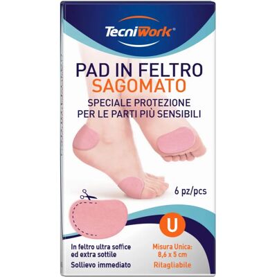 TECNIWORK SPA Pad in feltro 8,6x5cm 6 pezzi - Pad per piedi TECNIWORK SPA Pad in feltro 8,6x5cm 6 pezzi - Pad per piedi
