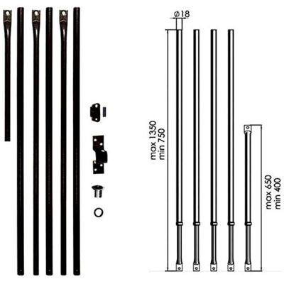 Varillas de acero pintadas Moia 0110 - 750/1350mm - 18mm - Tipo de cerradura Varillas de acero pintadas Moia 0110 - 750/1350mm - 18mm - Tipo de cerradura