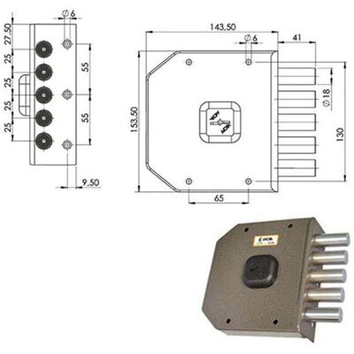 MOIA G411 Cerradura de doble mapa - Para puertas de madera MOIA G411 Cerradura de doble mapa - Para puertas de madera