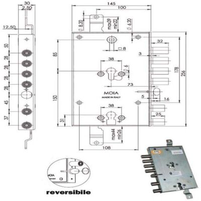 MOIA Ad66542811 Cerradura de doble cilindro europeo - Sistema de seguridad MOIA Ad66542811 Cerradura de doble cilindro europeo - Sistema de seguridad