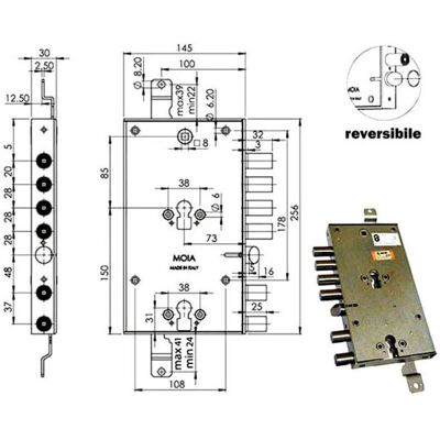 MOIA Ad66542812 Cerradura de Seguridad - Doble Cilindro, Anti-Break, Entrada 73mm MOIA Ad66542812 Cerradura de Seguridad - Doble Cilindro, Anti-Break, Entrada 73mm