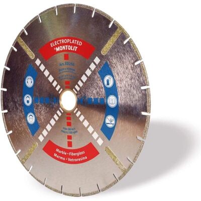 Montolit ED250 Disco Diamantado 250 mm - Corte de mármol y fibra de vidrio Montolit ED250 Disco Diamantado 250 mm - Corte de mármol y fibra de vidrio