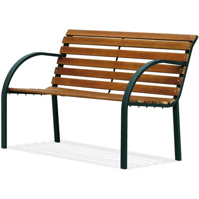 Banco de jardín de acero y madera de Garden Friend - 122x62x80 cm Banco de jardín de acero y madera de Garden Friend - 122x62x80 cm