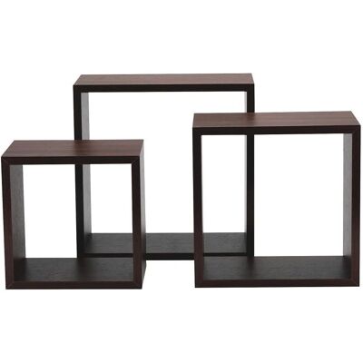 Set 3 mensole da parete Wenge di King Home Set 3 mensole da parete Wenge di King Home