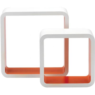 Estantes cuadradas modernas de MDF en blanco y naranja - King Home Estantes cuadradas modernas de MDF en blanco y naranja - King Home
