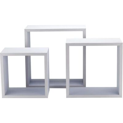 Conjunto 3 Estantes Cuadradas - MDF Blanco - 25-35cm Conjunto 3 Estantes Cuadradas - MDF Blanco - 25-35cm