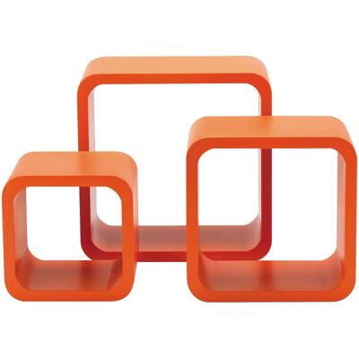 King Home Set 3 Regale - Quadratisch und Rund MDF Orange - Regalset King Home Set 3 Regale - Quadratisch und Rund MDF Orange - Regalset