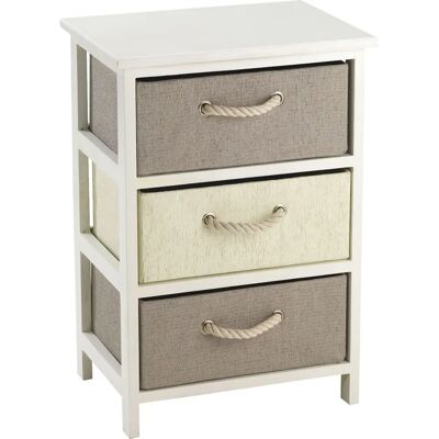 Commodes en bois et rotin synthétique à 3 tiroirs - Publicité Commodes en bois et rotin synthétique à 3 tiroirs - Publicité