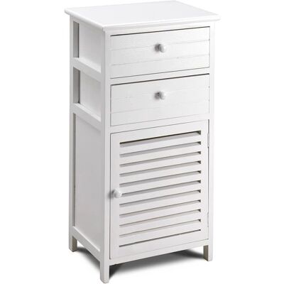 KING HOME Armario de almacenamiento de madera con 2 cajones y 1 puerta - Blanco - Muebles de almacenamiento KING HOME Armario de almacenamiento de madera con 2 cajones y 1 puerta - Blanco - Muebles de almacenamiento