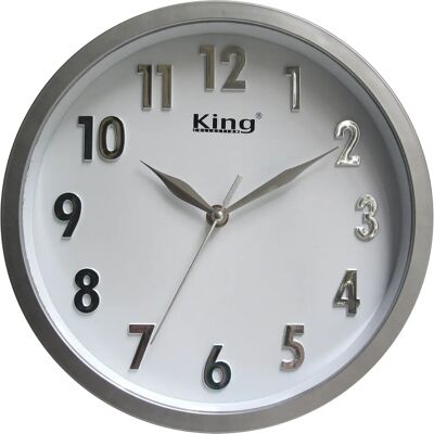Reloj de Pared Gris de Plástico King Home - Reloj de Pared Reloj de Pared Gris de Plástico King Home - Reloj de Pared