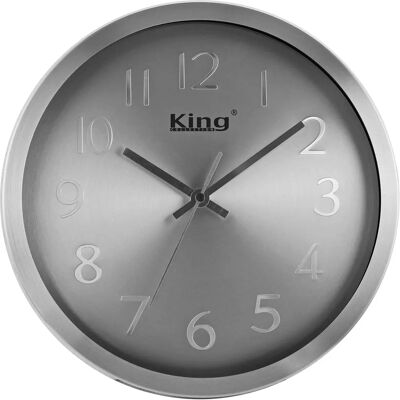 KING HOME Silber Aluminium Wanduhr KING HOME Silber Aluminium Wanduhr