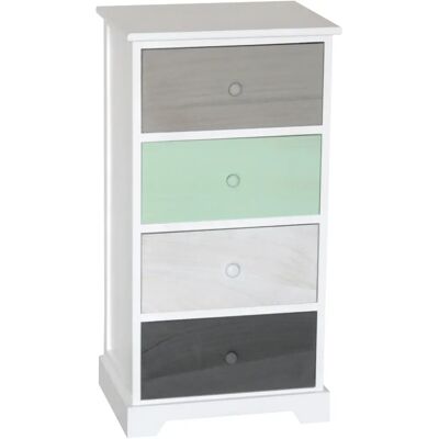 King Home - Paulownia 4-Drawer - Multicolor - Cómoda King Home - Paulownia 4-Drawer - Multicolor - Cómoda