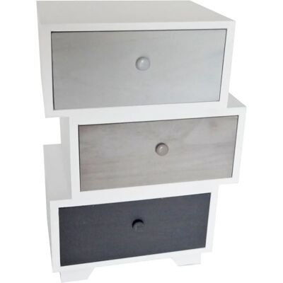 KING HOME C656181 - Cómoda de madera con 3 cajones KING HOME C656181 - Cómoda de madera con 3 cajones