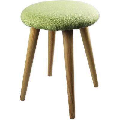 KING HOME Grüner Hocker - Leichter Baumwollsitz, Holzbeine - Hocker KING HOME Grüner Hocker - Leichter Baumwollsitz, Holzbeine - Hocker