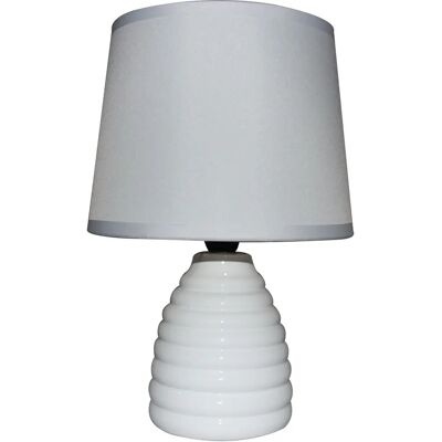 KING HOME Weiße Keramik-Tischlampe - 15x26,5cm KING HOME Weiße Keramik-Tischlampe - 15x26,5cm