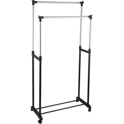 Stendino doppio regolabile con ruote - Storage abbigliamento Stendino doppio regolabile con ruote - Storage abbigliamento