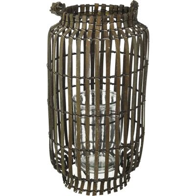 KING HOME lanterna di bambù grigia - 20x54 cm - Laterne KING HOME lanterna di bambù grigia - 20x54 cm - Laterne