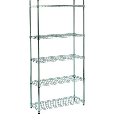 King Home Chrom Metallregal - 5 Regale - 90x35x180 cm King Home Chrom Metallregal - 5 Regale - 90x35x180 cm