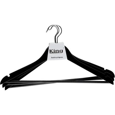 King Home Conjunto de 3 perchas de madera negra - Calidad A King Home Conjunto de 3 perchas de madera negra - Calidad A