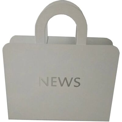 KING HOME Weißer News Zeitschriftenständer - Zeitschriftenständer mit Metallgriffen KING HOME Weißer News Zeitschriftenständer - Zeitschriftenständer mit Metallgriffen