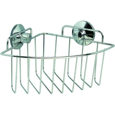 KING HOME - Mensola angolare con ventose cromata - Chrom glänzende Spiegeloberfläche - 18x11x18h cm - Shelf KING HOME - Mensola angolare con ventose cromata - Chrom glänzende Spiegeloberfläche - 18x11x18h cm - Shelf