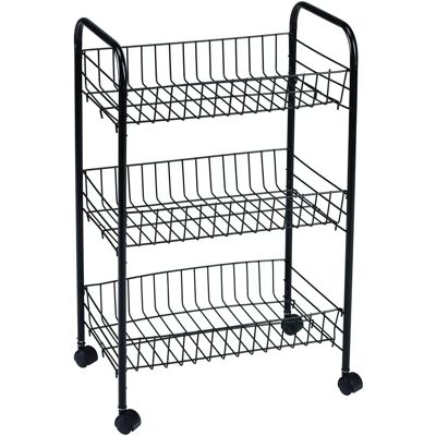 King Home Schwarzer Multi-Use Wagen - 3 Etagen, 40x26x62cm King Home Schwarzer Multi-Use Wagen - 3 Etagen, 40x26x62cm