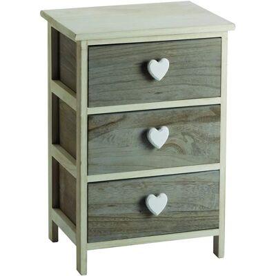 Commode en bois KING HOME 40x29x58cm 3 tiroirs Blanc/Gris - Publicité Commode en bois KING HOME 40x29x58cm 3 tiroirs Blanc/Gris - Publicité