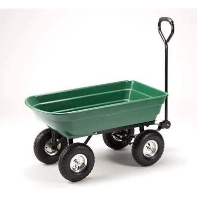 Biacchi Carrello da Giardino - 75L, Acciaio, Verde, Quattro Ruote Biacchi Carrello da Giardino - 75L, Acciaio, Verde, Quattro Ruote
