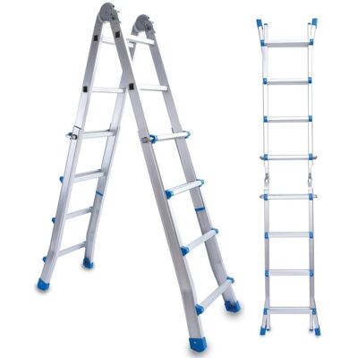 Escalera telescópica de aluminio Garden Friend Everest 4+4 - 150kg Escalera telescópica de aluminio Garden Friend Everest 4+4 - 150kg