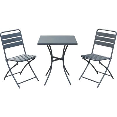 GARDEN FRIEND Salotto Bistrot - Mesa Plegable y Sillas de Acero - Exteriores GARDEN FRIEND Salotto Bistrot - Mesa Plegable y Sillas de Acero - Exteriores