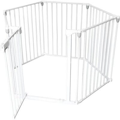 KING HOME - Barriera bimbi bianca in metallo 119x74 cm - Cancello di sicurezza per bambini KING HOME - Barriera bimbi bianca in metallo 119x74 cm - Cancello di sicurezza per bambini