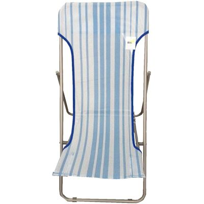 Garden Friend Silla de Playa de Acero - Rayas Azules Claras - Sillón Longue Garden Friend Silla de Playa de Acero - Rayas Azules Claras - Sillón Longue