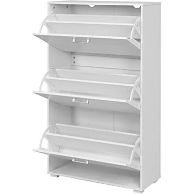 King Home Witte Schoenenkast - 3 Vakken, 18 Paren King Home Witte Schoenenkast - 3 Vakken, 18 Paren