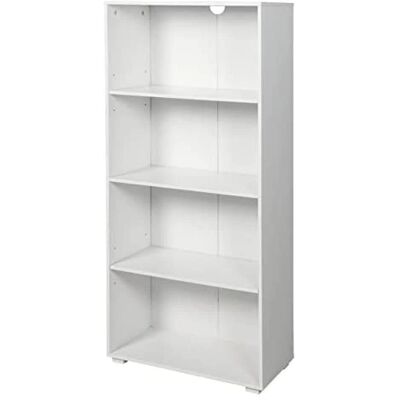 King Home Weiße Bücherregal - 4 Fächer - Für Innenbereich King Home Weiße Bücherregal - 4 Fächer - Für Innenbereich