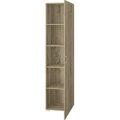 King Home Kleiderschrank - 1 Tür, 5 Fächer - Eiche - Kleiderschrank King Home Kleiderschrank - 1 Tür, 5 Fächer - Eiche - Kleiderschrank