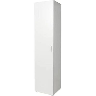 King Home Kleiderschrank - 1 Tür 5 Fächer - Weiß - 45x45x195 cm King Home Kleiderschrank - 1 Tür 5 Fächer - Weiß - 45x45x195 cm