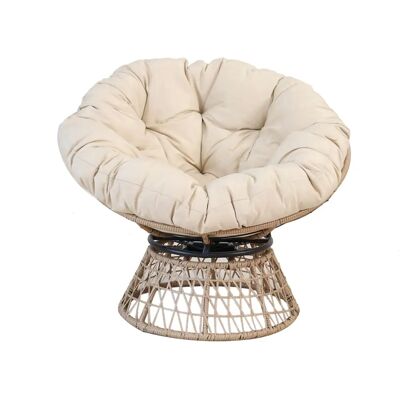 GARDEN FRIEND Bora Bora Sessel - Stahl, Natürlicher Rattan, Beigekissen GARDEN FRIEND Bora Bora Sessel - Stahl, Natürlicher Rattan, Beigekissen