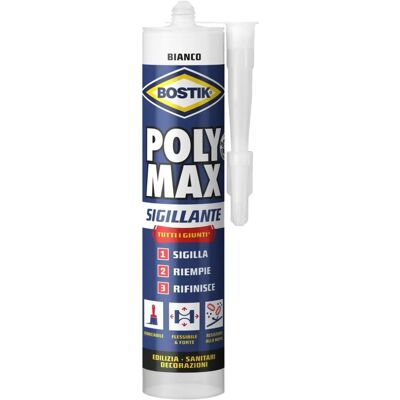 Bostik Poly Max Sigillante Bianco 280ml - Interno/Esterno flessibile e verniciabile Bostik Poly Max Sigillante Bianco 280ml - Interno/Esterno flessibile e verniciabile