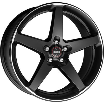 Momo Five 8.0X18 Et42 5X112 Musta Mat ja Polished Vanne Momo Five 8.0X18 Et42 5X112 Musta Mat ja Polished Vanne