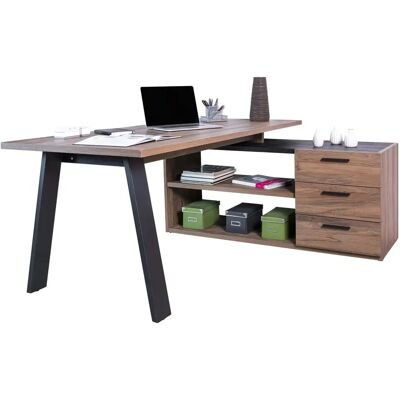 COMPOSAD Davinci Schreibtisch - 3 Schubladen, 2 offene Fächer - Modernes Italienisches Design COMPOSAD Davinci Schreibtisch - 3 Schubladen, 2 offene Fächer - Modernes Italienisches Design