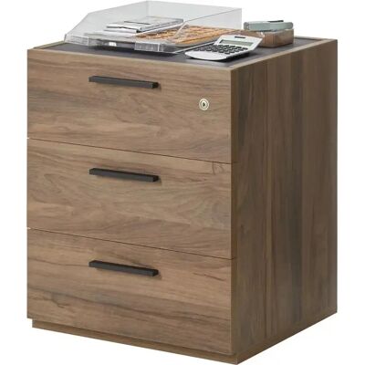 COMPOSAD Davinci Brera Aktenschrank - Nussbaum, 3 abschließbare Schubladen COMPOSAD Davinci Brera Aktenschrank - Nussbaum, 3 abschließbare Schubladen